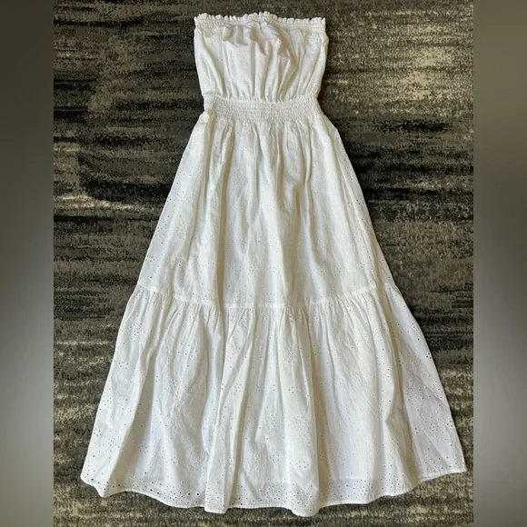 LILY PULITZER Nikole Strapless Midi White Eyelet Dress - Picture 10 of 12